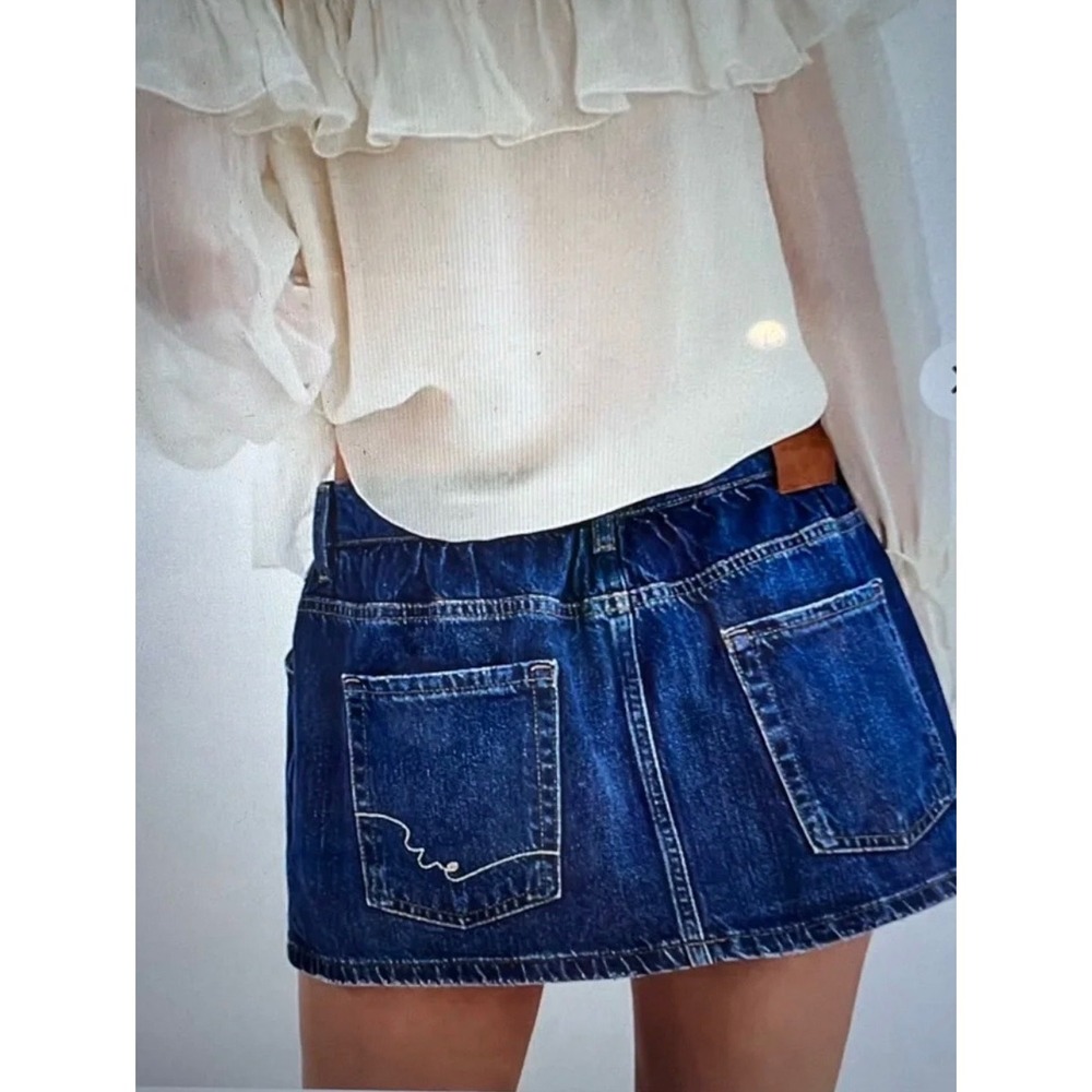 ✨ NWT Free People "We The Free" Denim Micro Mini Skirt / Skort Size 30 ✨